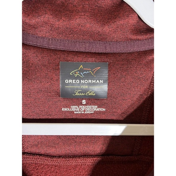 Greg Norman For Tasso Elba Shar 1/4 Zip Pullover Shirt Mens Size Small Red - Picture 4 of 7